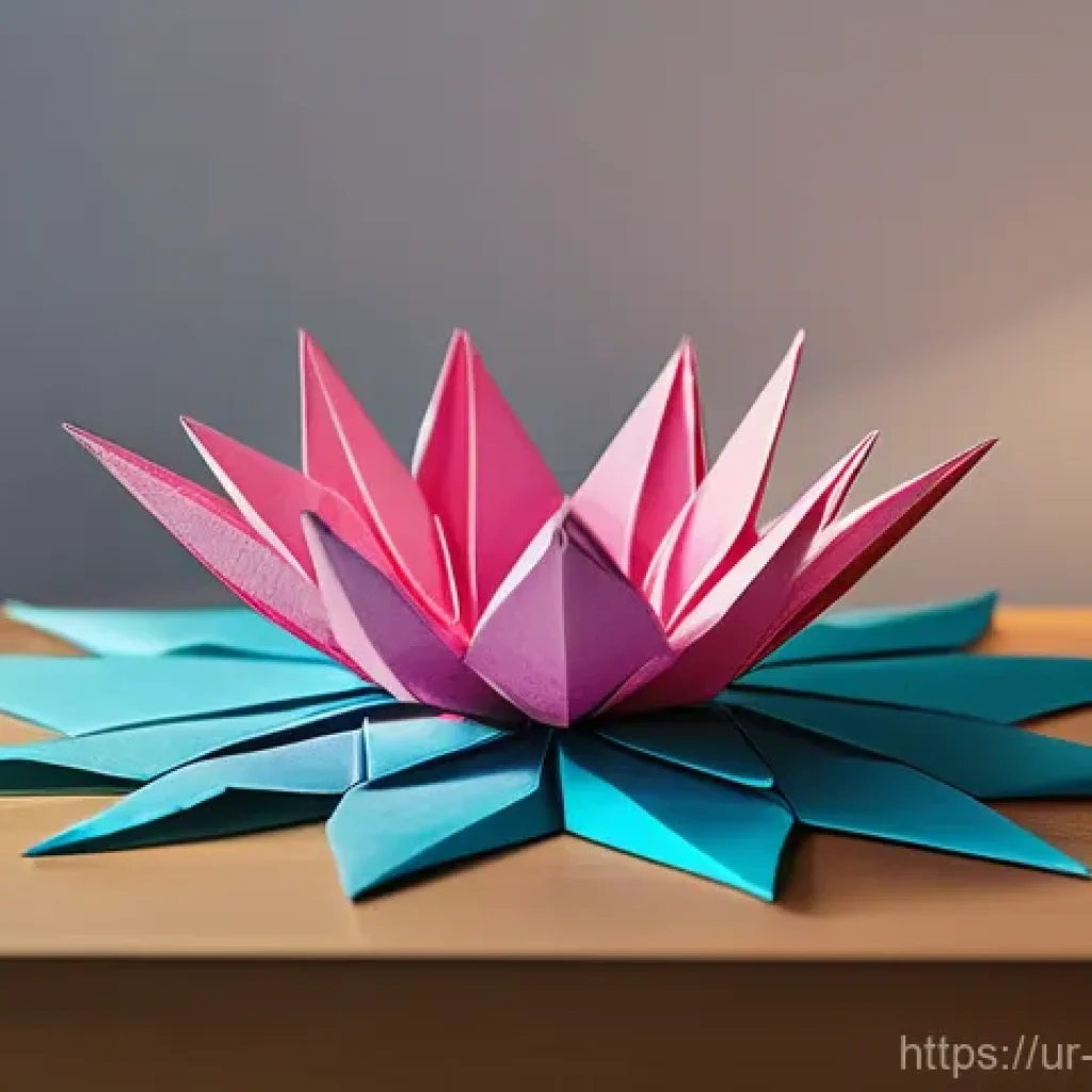 종이공예를 배우는 방법 - **Prompt 1: Elegant Origami Display**
"A beautifully lit, artistic studio table showcasing a col...
