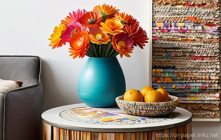 종이공예 업사이클링 프로젝트 - Prompt 1: Upcycled Magazine Home Decor**